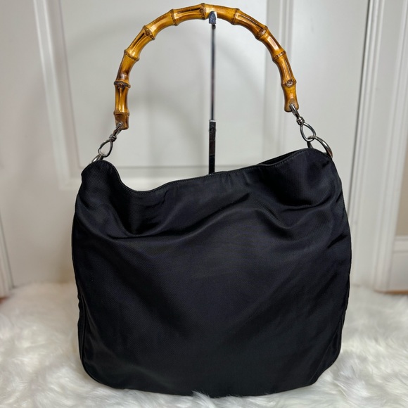 Gucci Nylon Diana Bamboo Shoulder Bag Great Condition Large